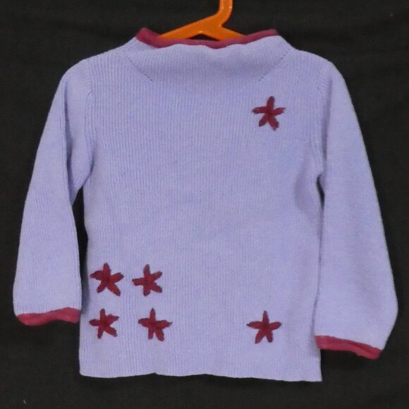 BABY GAP | 3XL - 3 years | Lilac Star Motif Sweater with Burgundy Accents - Picture 1 of 14
